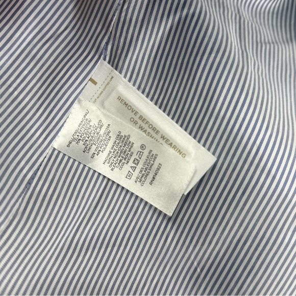 LOFT Women's Green and Blue Tweed Double Breasted Blazer Size 14 - Picture 9 of 10